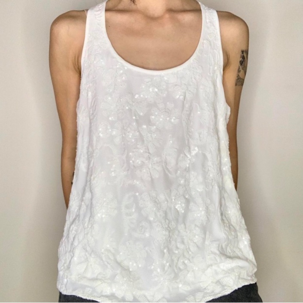 LUCKY BRAND Women Sleeveless Embroidered Tank Top | M